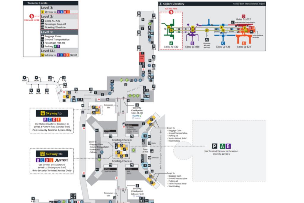 IAH Airport Terminal A Map