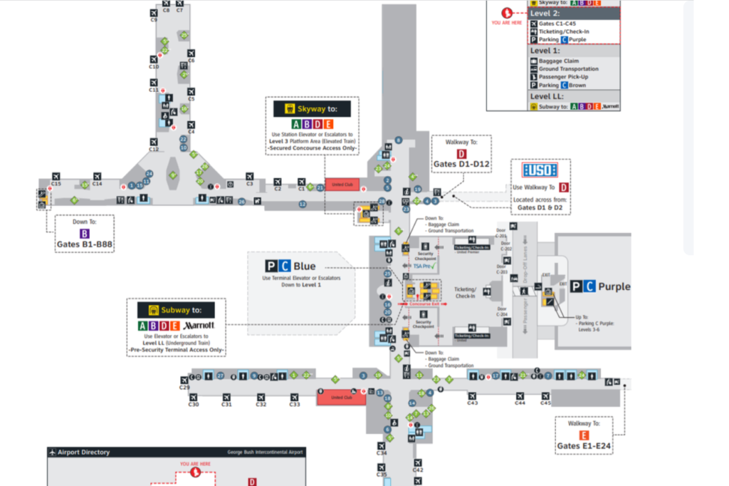 IAH Airport Terminal C Map