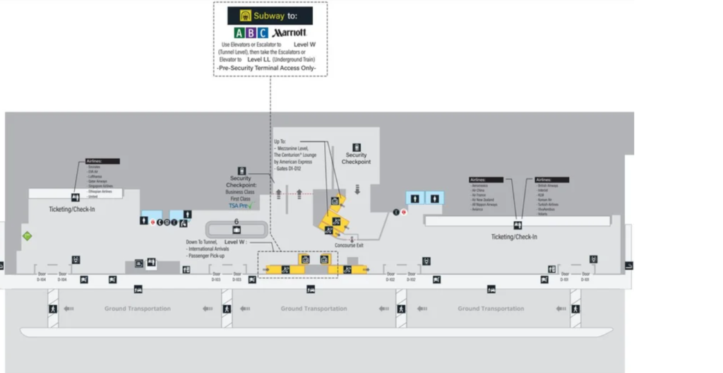 IAH Airport Terminal D Map